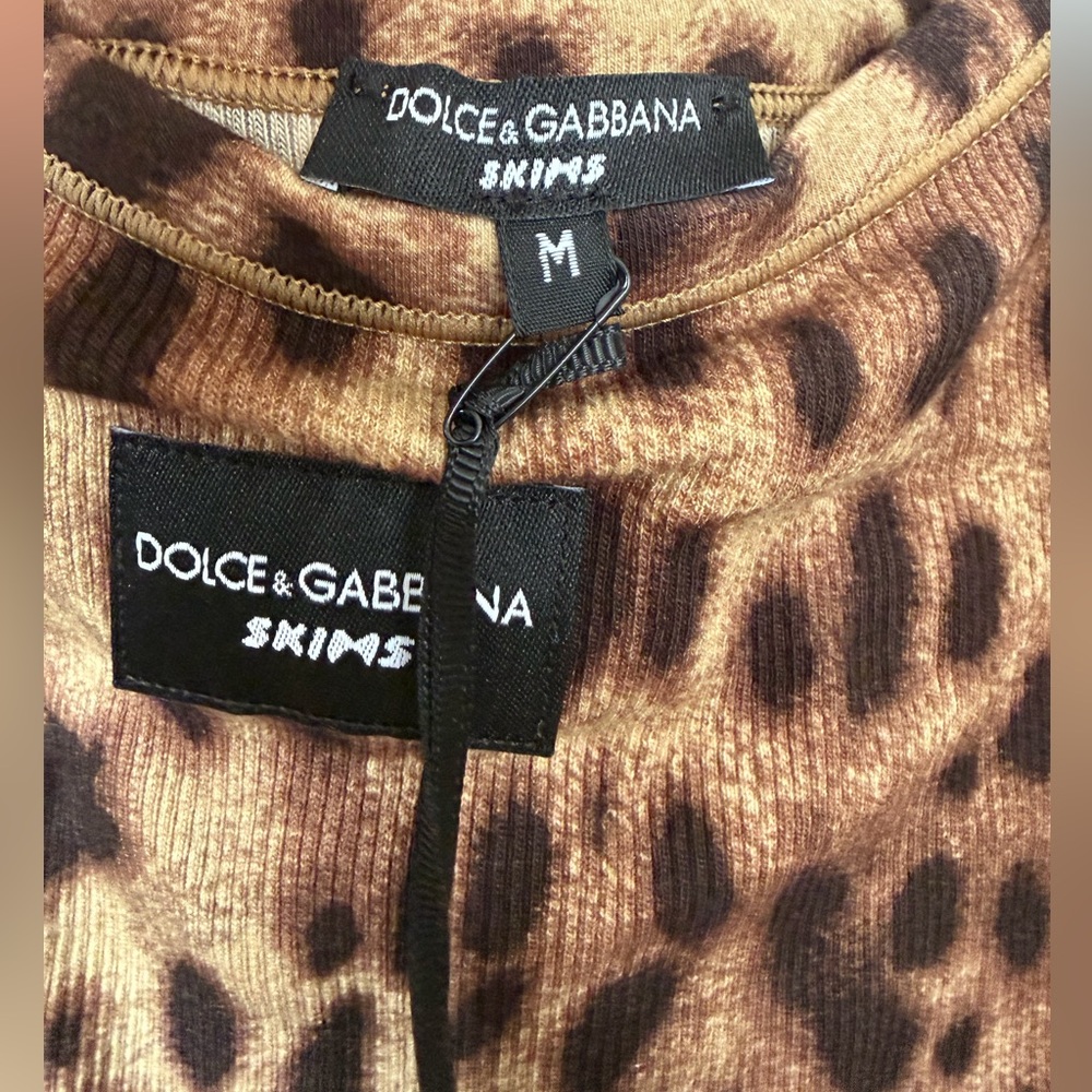 Dolce & Gabbana x Skims cotton rib scoop mini dress sz M - Picture 6 of 8